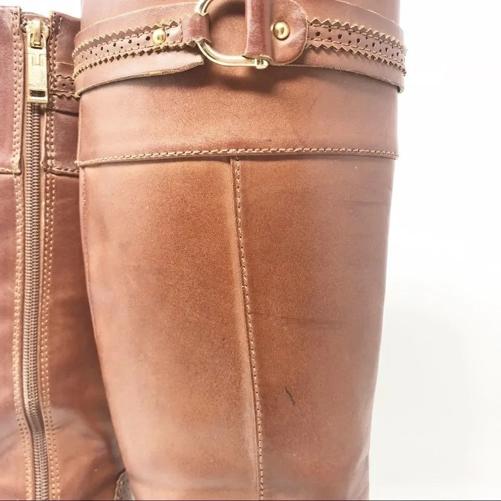 TOMMY HILFIGER | Tan Leather Riding Type Boots 6.5